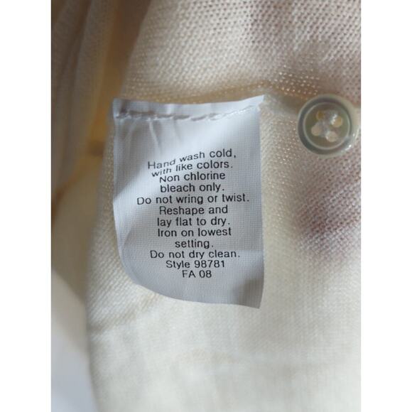 J. Crew‎ Womens Yellow Button Cardigan With Floral Applique Women's Estimated XS - Picture 5 of 8